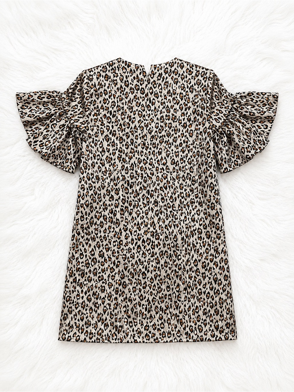 Banana Republic Leopard Print Flutter Sleeve Shift Dress Size 0 Animal Print - Picture 2 of 2